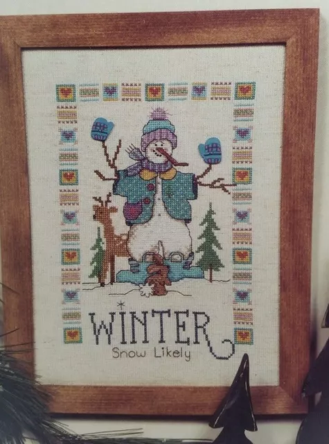 Snow Likely Winter Snowman Cross Stitch Pattern Leaflet Imaginating Inc. # 166