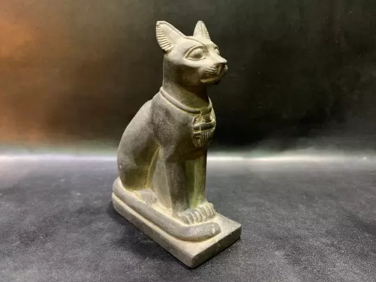 Ancient Egyptian cat Bastet goddess statue - hand-carved Bastet statue for home