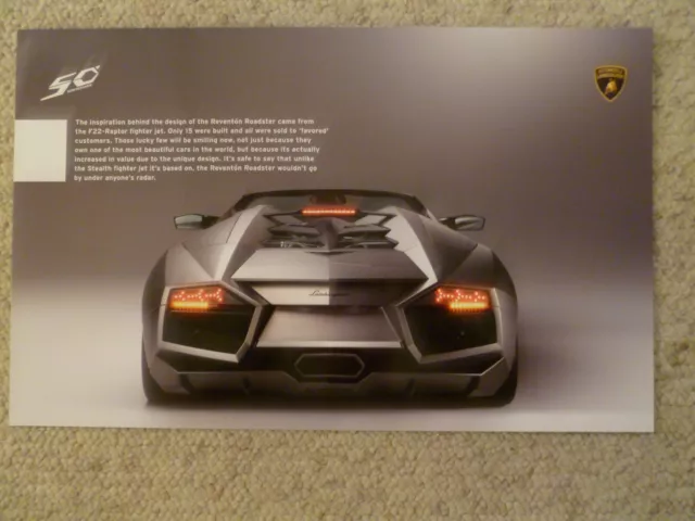2009 Lamborghini Reventon Roadster Print Picture Poster - RARE!! Awesome L@@K