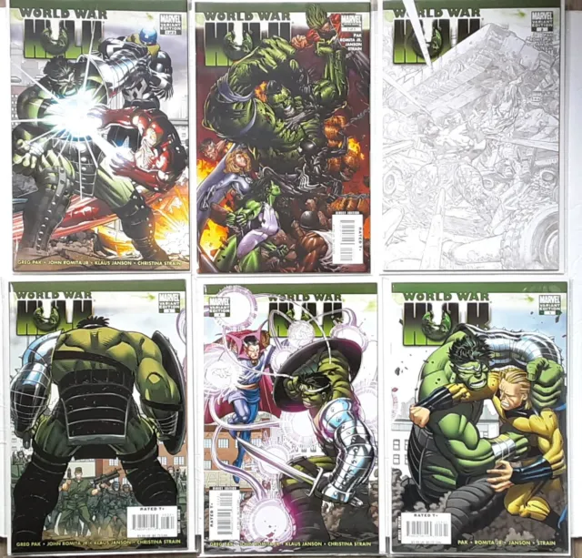 World War Hulk Lot (6)#1 - #5 Marvel  Set Complete John Romita Jr Variants 2007