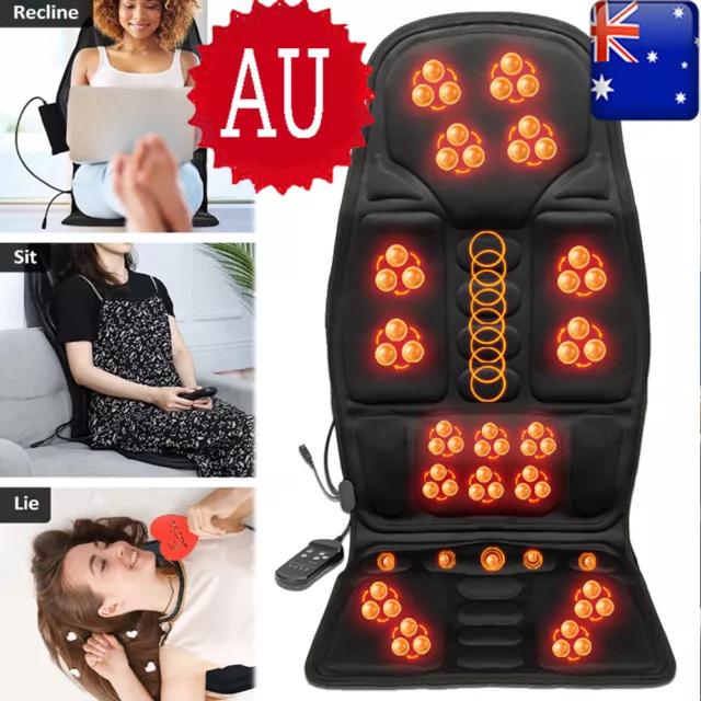 Full Body Back Vibration Massage Cushion Car Chair Seat 8-Kinds Massagers Pad AU