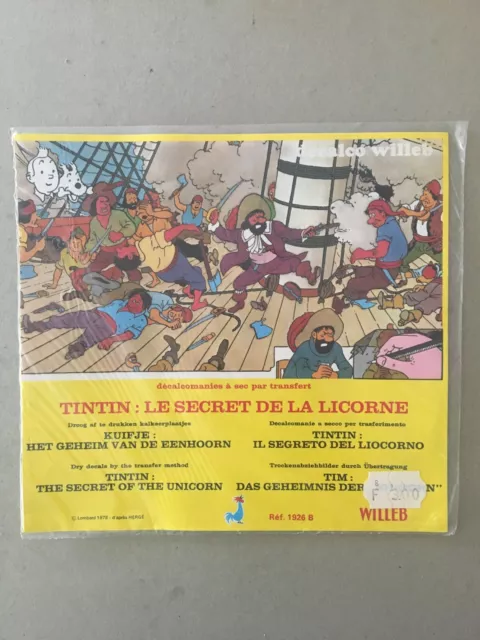 Tintin : Le secret de la Licorne - Décalcomanies Willeb - Neuf sous blister