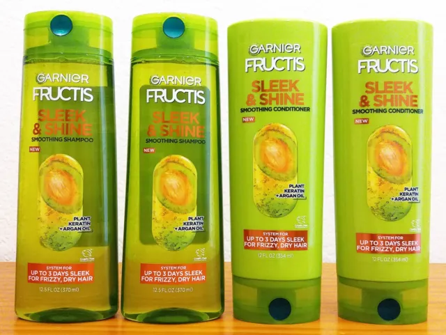 Garnier Fructis Sleek & Shine Smoothing Shampoo(2 packs) & Conditioner(2 packs)
