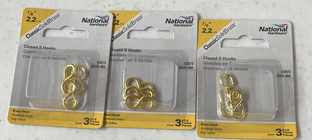 [3 Pack]National Hardware #N121-491 V2073 Closed S Hooks 7/8" (3 Packs Of 3)
