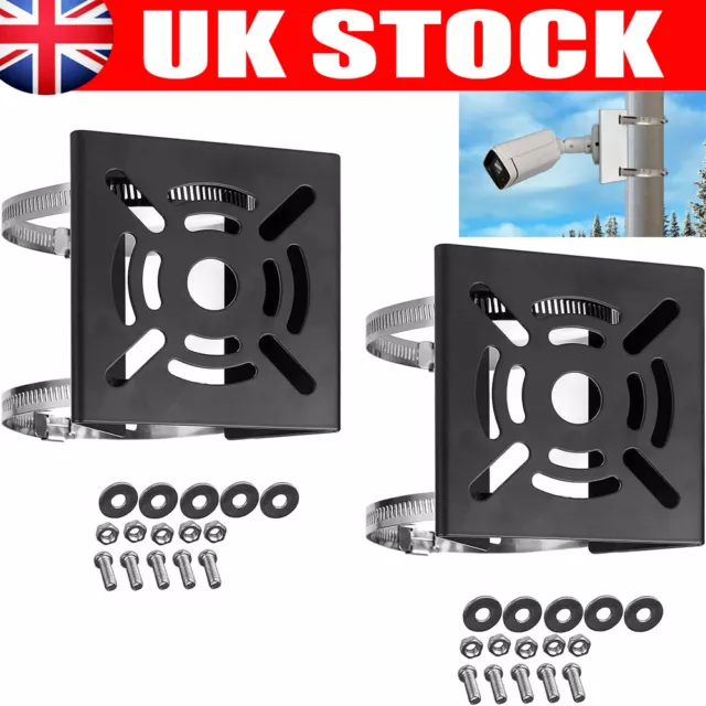 Universal Metal Vertical Pole Mount Bracket with Loops for Security Camera Pro