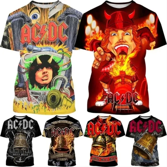 AC DC POP Rock Streetwear 3D Print Women Men Short Sleeve T-shirt Tops ...
