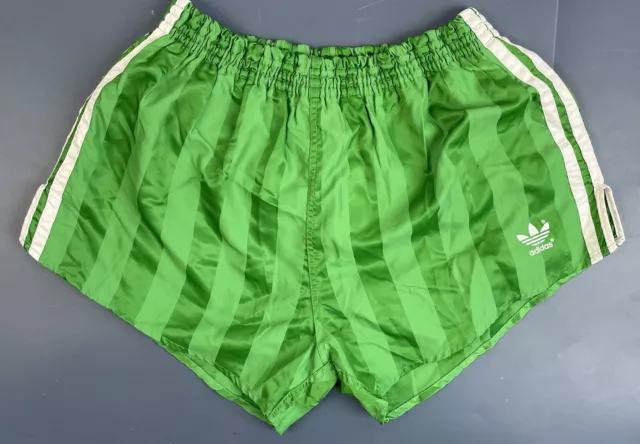 Pantaloncini Da Corsa Sprinter Da Calcio In Nylon Vintage Anni '80 Verdi Taglia L Adulto