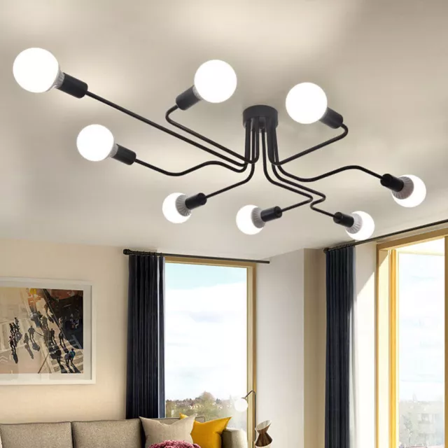 Modern Ceiling Light Fixture 8-Light LED Flush Mount Sputnik Chandelier Lighting