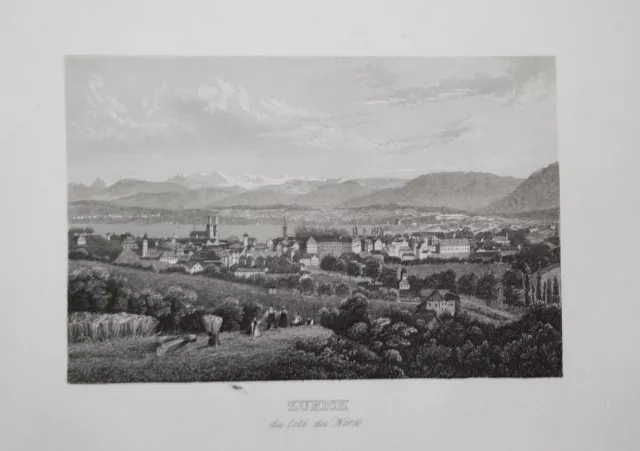 1840 du loti du Nord Schweiz Switzerland Suisse Ansicht view Stahlstich