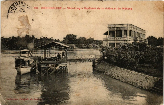 CPA AK VIETNAM Cochinchine Vinh-Long Confluent de la riviere et du M (256915)