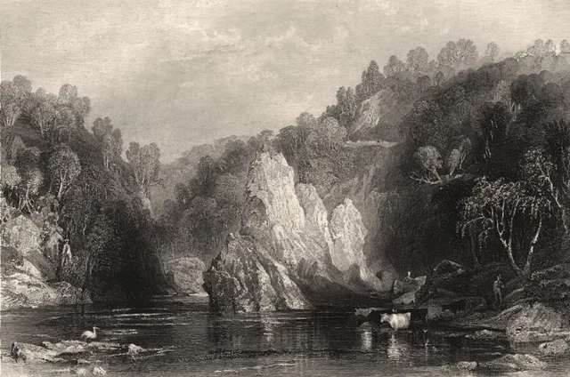The Drhuim on the Beauly River. Ross-shire. Scotland. ALLOM c1840 old print