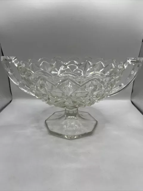 Vintage Art Deco Fostoria American Glass Handled Bowl