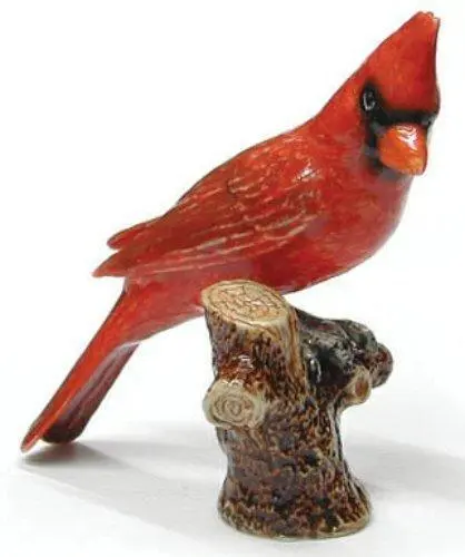 Northern Rose Miniature Porcelain Bird Figure Cardinal on Branch R120