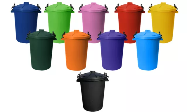 50L 80L Dustbin Indoor Outdoor Waste Rubbish Horse Feed Bird Seed Storage Bin