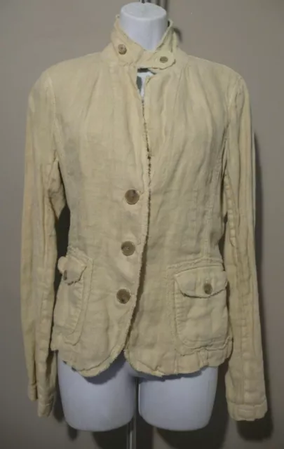 J.CREW NWT Women's Linen Unlined Distressed Edges Jacket Blazer Sz M