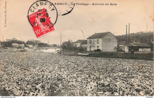 58 CLAMECY _S09682_ Le Flottage Arriv�e du Bois
