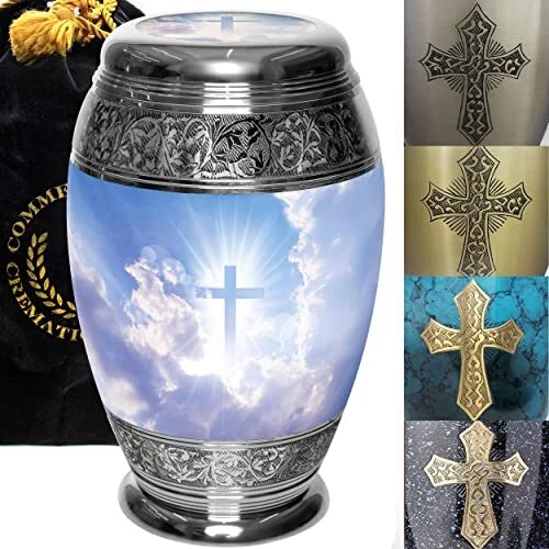 Urnas de cremación Cruz Celestial para cenizas adultas urnas de recuerdo grandes XL o pequeñas...