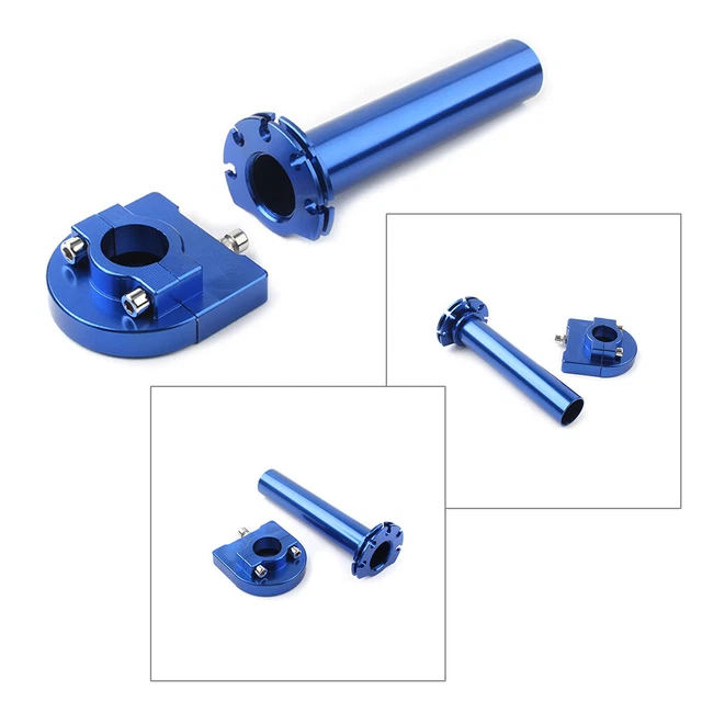 7/8in Turn Twist Throttle Handle Bar Throttle Tube For Moto Universal CNC Blue