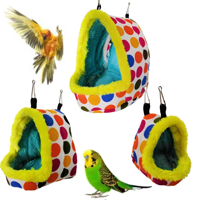 Nido para mascotas felpa pájaro cueva jaula cálida colgante cama cabaña tienda loro hamaca