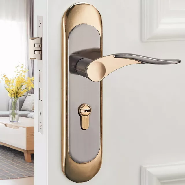 Household Door Handle For Home With Security Lock Key Set Aluminum Alloy NEW