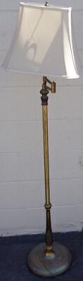 Vintage Brass Swing Arm Floor Lamp – GOOD WORKING CONDITION –NICE VERSATILE LAMP