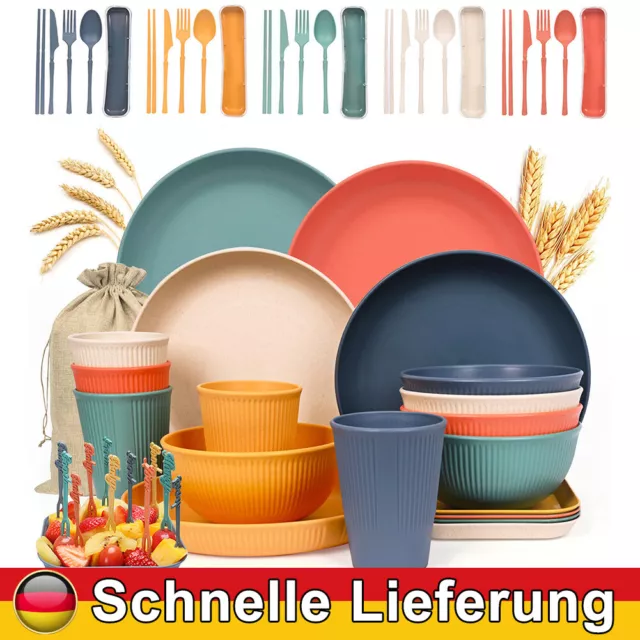 Camping Geschirr Besteckset Geschirrset Outdoor Besteck 5 Personen Picknick