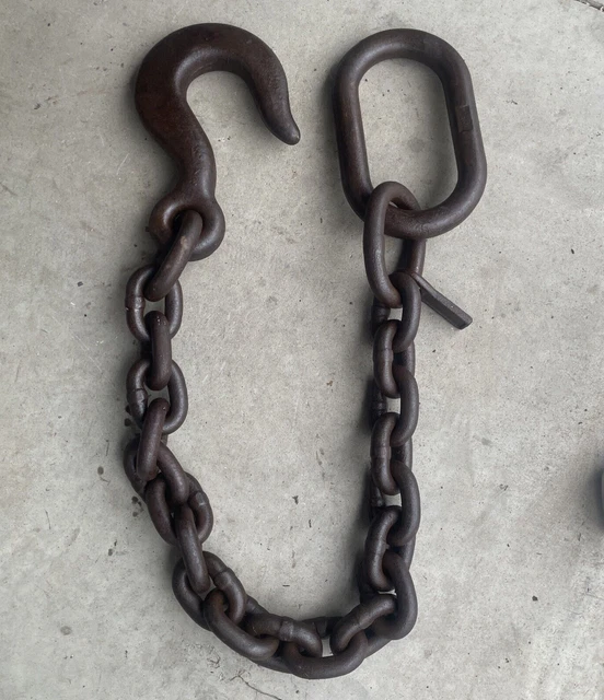 3/4” Tow Chain Eye Hook Massive Heavy Duty Truck Farm Construction Bulldozer USA