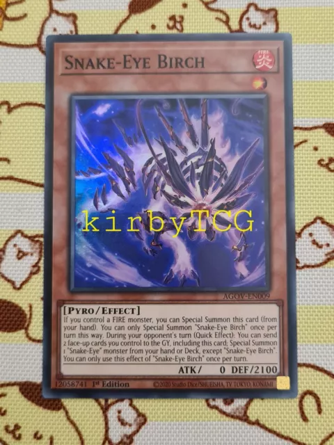 SNAKE-EYE BIRCH - AGOV-EN009 - SUPER RARE 1ST EDITION NM Yugioh