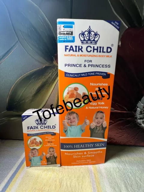 Fair child natural skin tone with egg yolk+ honey body lotion x1 nourishes  skin