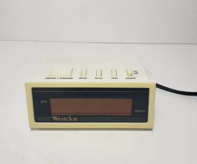 Vintage Westclox Digital Alarm Clock Model 66703 White-Working