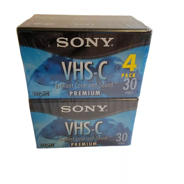 4 Sony VHS-C Premium 30 Minute Tapes NEW SEALED MEDIA