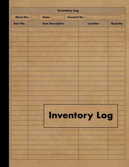 Inventory Log: Large Inventory Log Book - 120 Pages for Business and Home - Per