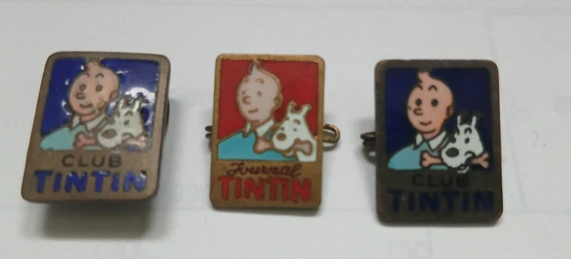 Broche épingle Tintin & Milou - Moulinsart 1950 - Version Rouge - Bois - Collection