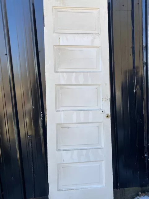 21” X 71 1/2Antique Vintage Old Exterior Interior SOLID Wood Door 5 Panels