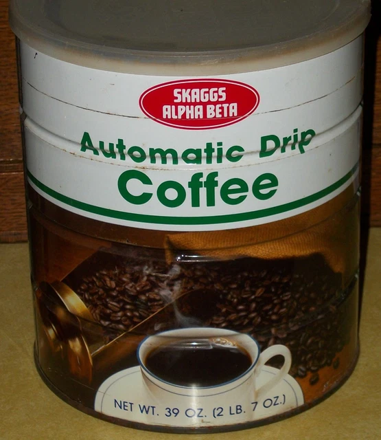 Vtg Skaggs Alpha Beta Grocery Store Drip Coffee Tin Can Newport Beach California