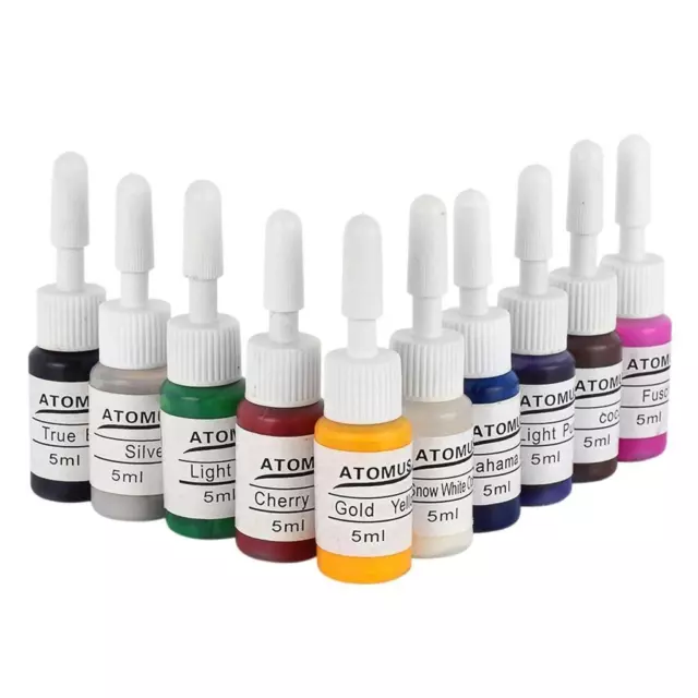 10 couleurs 0.18oz / bouteille pigment d'encre de tatouage professionnel mis en