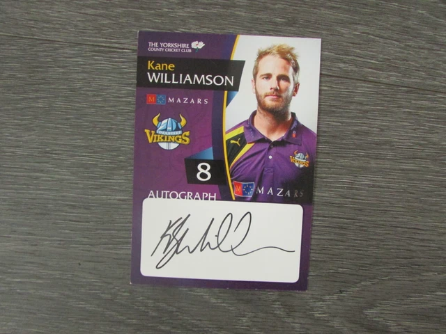 Kane Williamson Yorkshire Vikings Cricket Player 8 Original Hand Signed Card B