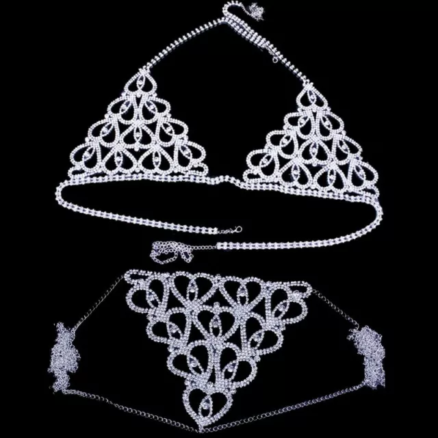 Rhinestones Body Chain Suit Silver Party Belly Waist Chains Female Jewelry