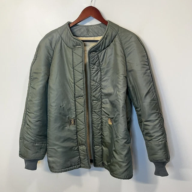 VINTAGE VIETNAM WAR USAF Military Coat Liner, Wool/Cotton, Medium, 1965