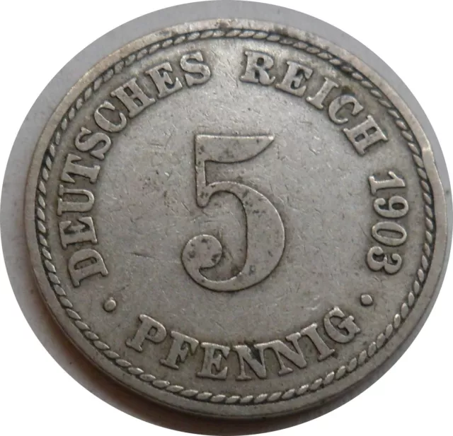 Deutsches Reich 5 Pfennig 1903 (A) ## D3-4A