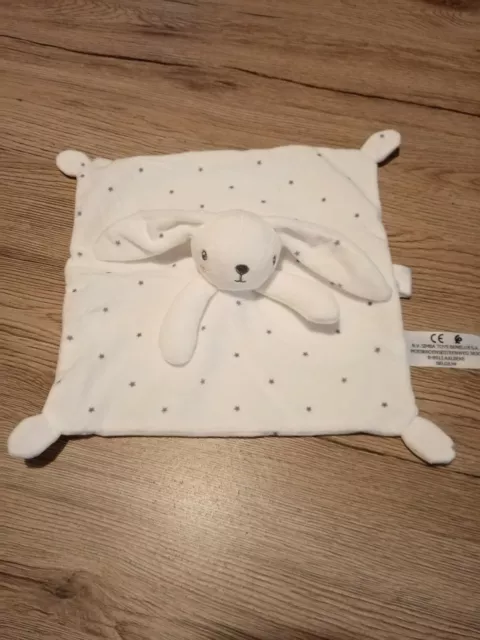 Doudou Plat Lapin Blanc Gris Simba Toys Benelux Etoile