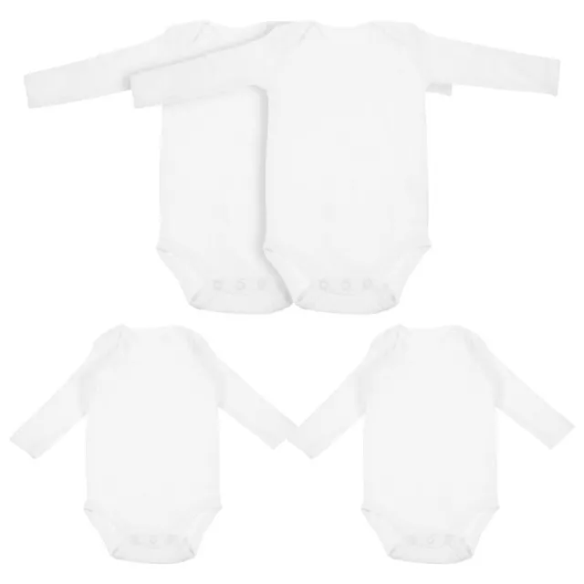 4pcs Unisex Baby Jumpsuits Super Gentle Infant Bodysuits Solid-colored Washable