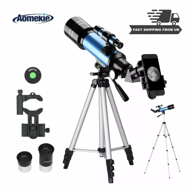 HD Astronomy Telescope 66X with Kellner Eyepiece Phone Adapter Tripod for Adults