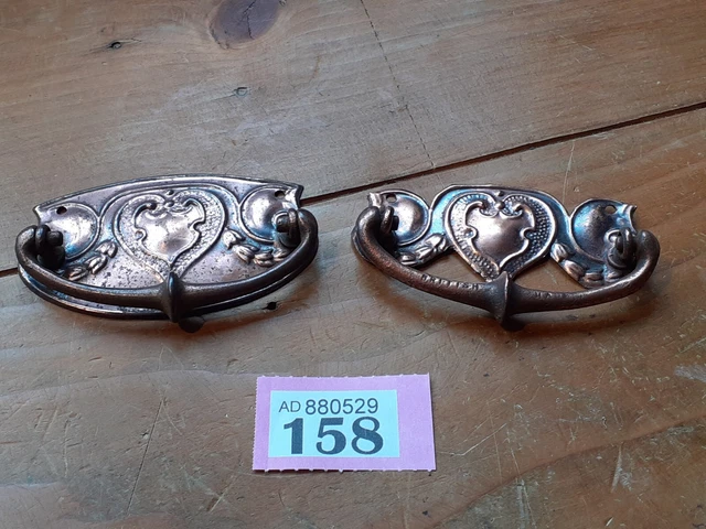 Vintage Art Nouveau style copper drawer pulls (2) (Ref 158)