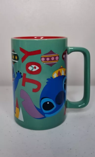 Disney Store Stitch Christmas Themed Mug From Lilo & Stitch Green Ceramic