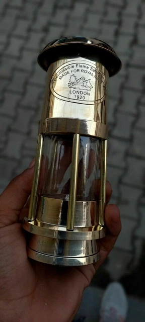 Polierte Lampe Messing Bergmannslampe Nautische Schiffslaterne Öllampe 7"
