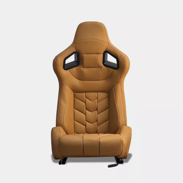 MODAUTO Asiento Deportivo Coche, Semibaquet Ajustable, Ríeles Incluido ，Cuero