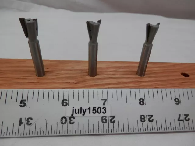 (3) NEW  3/8" D Dovetail Bit Carbide Tipped Router Bit 1/4" Shank qw
