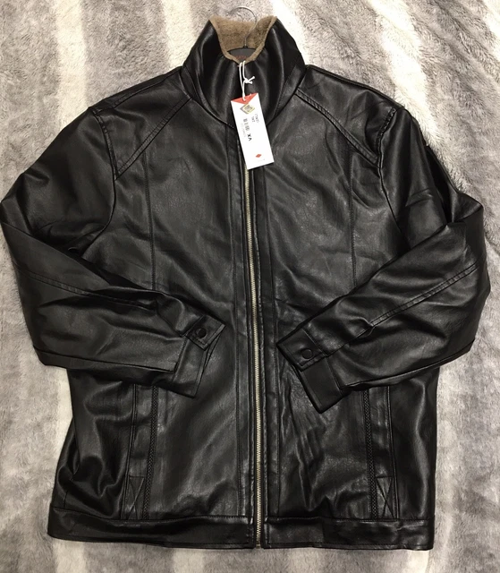 BRAND NEW Brown Lee Cooper PU Jacket Fur Lined Zip Size 2XL COST £79.99