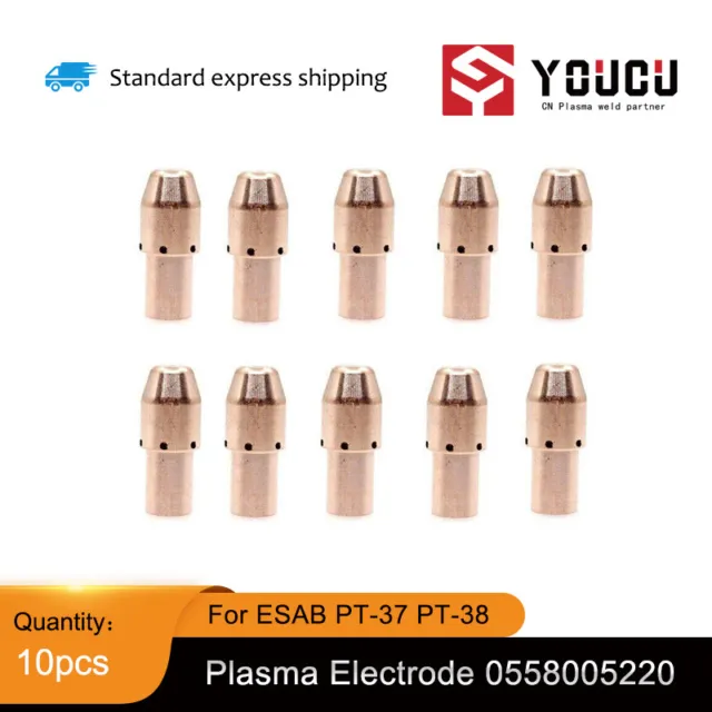 YOUCU 10pcs 0558005220 Plasma Electrode For ESAB PT-37 PT-38 Plasma torch